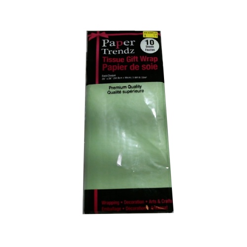 10pc.Tissue Wrapping Paper 20x26 Light Green
