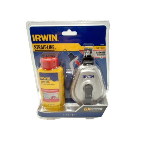 Chalk Reel 100' w/Marking Chalk Irwin Strait-line