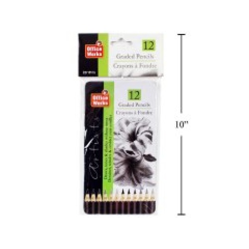 pencils graded 12pk in tin case 5H 4H 3H 2H H F B 2B 3B 4B 5B 6B