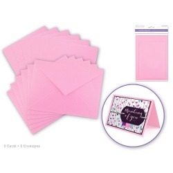 Cardmaking baby pink: 4.5x6" Cards + Envelopes 6sets A6"