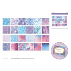 Cardstock: 12x12" Themed Stack Pad x24 Double-Sided  230GSM A) Mystique"