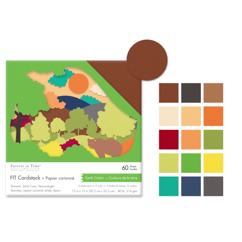 Earth Tones Fit Scrapbook Cardstock: 12x12