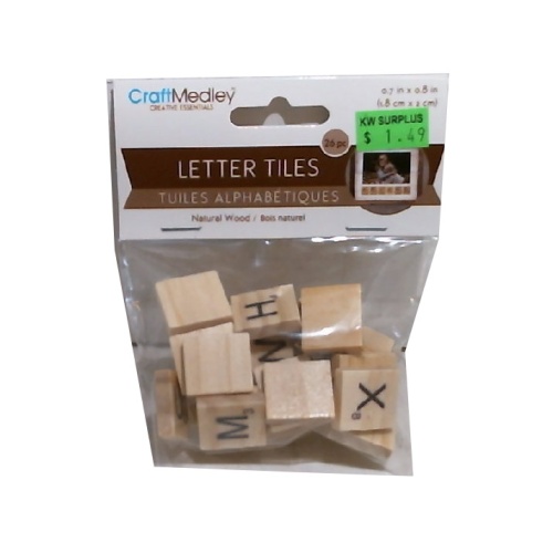 Letter TIles 1.8CMX2CM. 26/pk. Natural