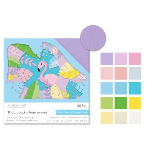 Pastel Colors Fit Scrapbook Cardstock: 12x12