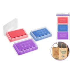 Stamp Ink Pad: 3x1.75" Pigment Solid Color 3pk Asst Colors B) Bold"
