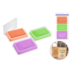 Stamp Ink Pad: 3x1.75" Pigment Solid Color 3pk Asst Colors C) Calypso"