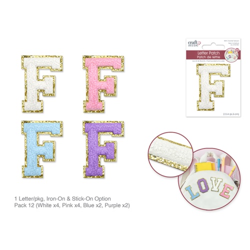 2.5 Iron-On Letter/Sticker Patch 3D Chenille F