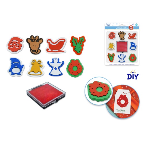 8-Stamps + Stamp Pad DIY Stamping Fun Kit Seasonal Wonders