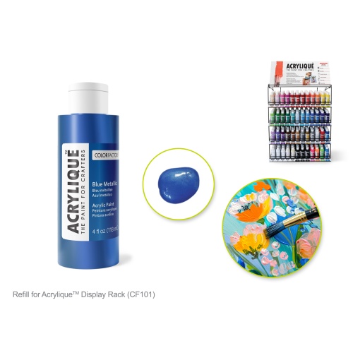 Acrylic Paint 188 BLUE METALLIC 4oz Acrylique