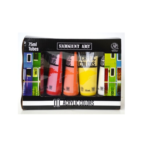 Acrylic Paint Set 10 Tube X 75ml Sargent