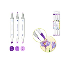 Alcohol Based Twin Markers Fine+Chisel Tips 3pk C) Viola