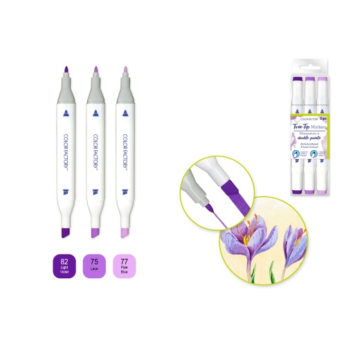 Alcohol Based Twin Markers Fine+Chisel Tips 3pk C) Viola