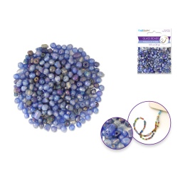 Amethyst Glass Beads: 4mm-6mm Mix Luster Polish 30g D) Amethyst