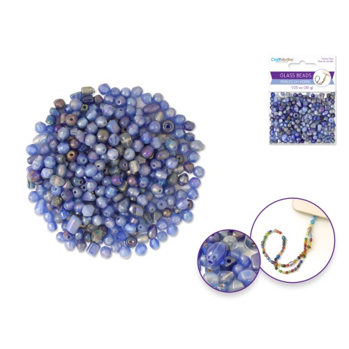 Amethyst Glass Beads: 4mm-6mm Mix Luster Polish 30g D) Amethyst