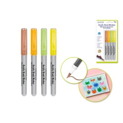 B) Neutrals 2g Straight Liquid Acrylic Paint Brush Markers 4pk B) Neutrals