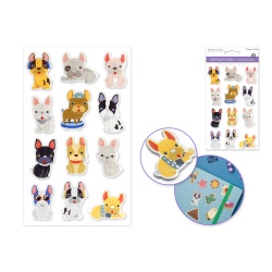 Bulldog Paper Craft Sticker: 3.9x6.3" 3D Foil Soft-Touch Themed I) Bulldog"