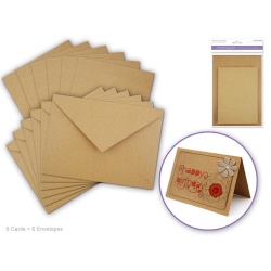 Cardmaking: 4.5x6" Cards + Envelopes 6sets A6 Kraft Natural"