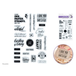 Clear Stamps: 4.3x6.3" Reusable S) Creating is Caring"