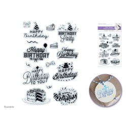 Clear Stamps: 4.3x6.3" Reusable U) Birthday Party"