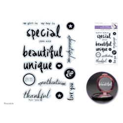Clear Stamps: 4.3x6.3" Reusable V) You Are Unique"
