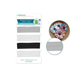 Craft Medley: 6mm X 4m Braided Stretch Craft Cord (4x1m) B) Classic