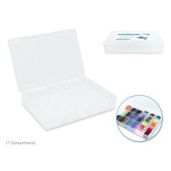 Craft Storage: 10.4x7"x1.7" Floss & Trinket Organizer Box 17-Comp"
