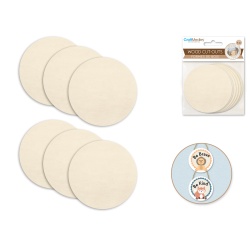 Craftwood Round 6pc. Wood Cut-Outs 7.1cm.