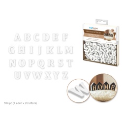 Craftwood: 1.3x1.5cm Mini Letter Box Set 104pc (4ea x 26 Letters) 2mm(T) A) White