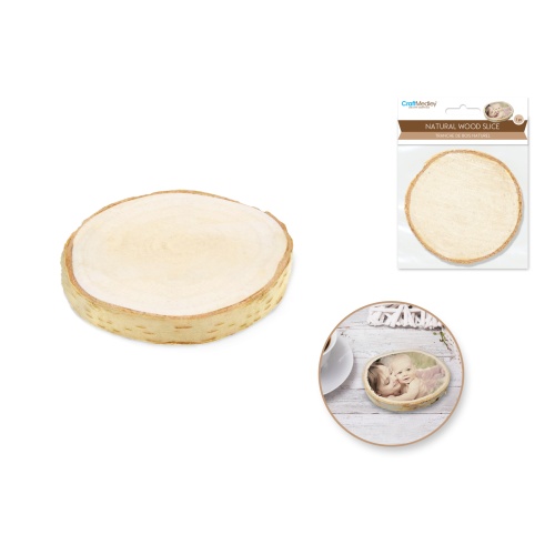 Craftwood: Natural Birch Slice 9cm.