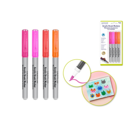 D) Blush 2g Straight Liquid Acrylic Paint Brush Markers 4pk D) Blush