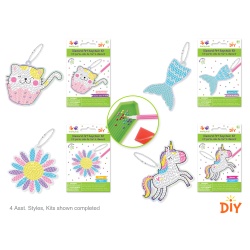 Diamond Painting DIY Keychain Kit Asst 12eax4styles B) Fantasy Frolic