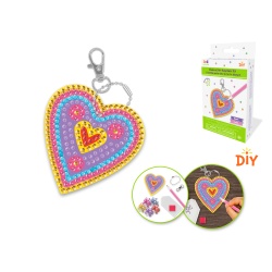 Diamond Painting DIY Keychain Kit C) Heart