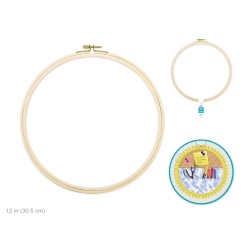 Embroidery Hoop 12 w/Brass Clamp"
