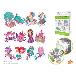 Fairytale: 8cm Diy Diamond Art Fridge Magnet Makes 4 Asst12eax3styl B) Fairytale