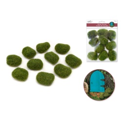 Floral Accessory 1.8x1.3"x0.9" Mini Moss Stones x 10Asst."