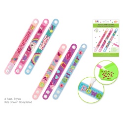 Girl Power Diamond Painting Diy Bracelet X3 W/snaps Asst 12eax2stl A) Girl Power