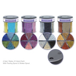 Glitter Jar 60g 6-Col Asst 3eax4styles Twinkle Town Dial-A-Glitter