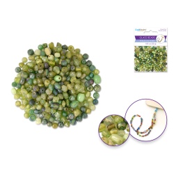 Jade Glass Beads: 4mm-6mm Mix Luster Polish 30g C) Jade