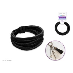 Jewelry/Craft Cord Black: 100% Suede 3mm Flat x2m