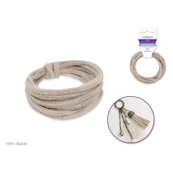 Jewelry/Craft Cord Natural: 100% Suede 3mm Flat x2m