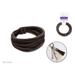 Jewelry/Craft Cord: 100% Suede 3mm Flat x2m A) Dark Brown