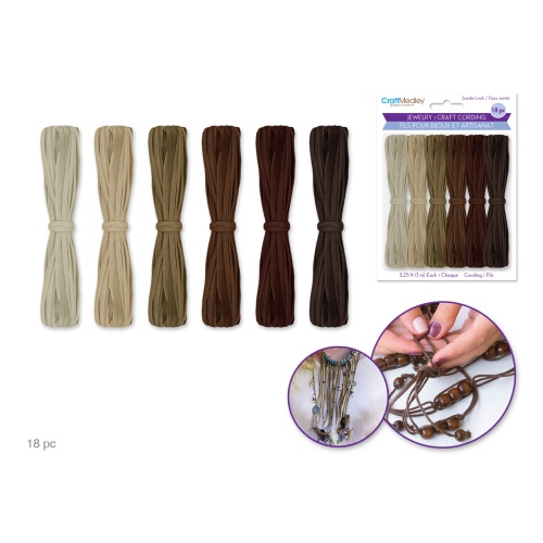 Jewelry/Craft Cord: Suede Look Asst x18m A) Leatherette