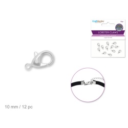 Jewelry Findings: 10mm Lobster Claw x12 w/Clasp B) Silver