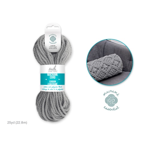 Macrame Cord C-Light Grey 4mm 25yds Needlecrafters