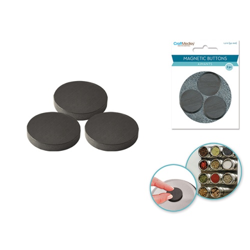 Magnetic Buttons: 30mm 3pcs/pk On Mirror