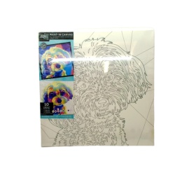 Paint-in Canvas 20 x 20" Dog w/10 Paints & Brush Studio Sensations"