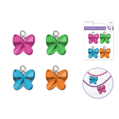 Paper Craft Emb: Charmed Life Asst Charms w/Hoop Finding A) Butterfly Reflections