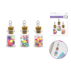 Paper Craft Emb: Charmed Life Asst Charms w/Hoop Finding B) Mini Sprinkle Vials