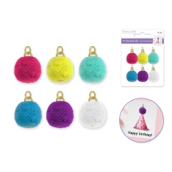 Paper Craft Emb: Charmed Life Asst Charms w/Hoop Finding D) Glamour Poms
