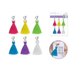 Paper Craft Emb: Charmed Life Asst Charms w/Hoop Finding F) Mini Tassels